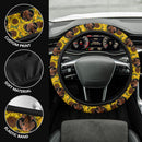 Sunflower Dachshund Car Steering Wheel Cover