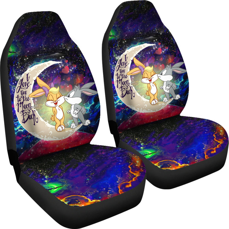 Bunny Couple Love You To The Moon Galaxy Premium Custom Car Seat Covers Decor Protectors Nearkii