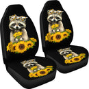 Best Sunflowers Racoon Sunflowers Premium Custom Car Seat Covers Decor Protector Nearkii