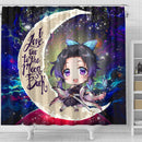 Shinobu Demon Slayer Love You To The Moon Galaxy Shower Curtain Nearkii