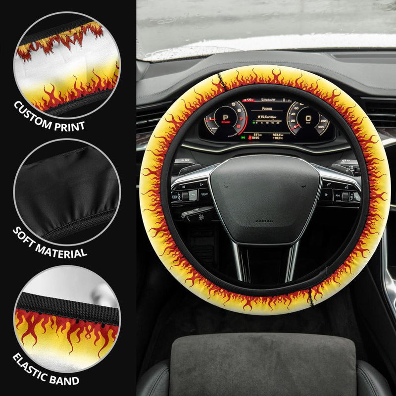 Rengoku Kyoxjuror Demon Slayer Anime Car Steering Wheel Cover 1 Nearkii