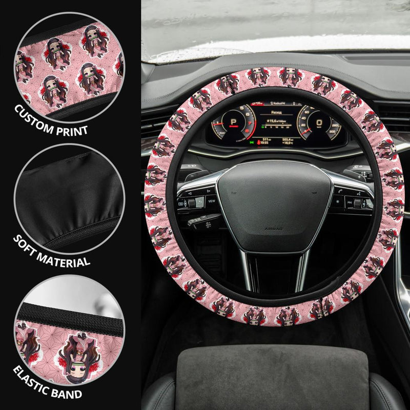 Kamado Nezuko Demon Slayer Anime Car Steering Wheel Cover 5 Nearkii