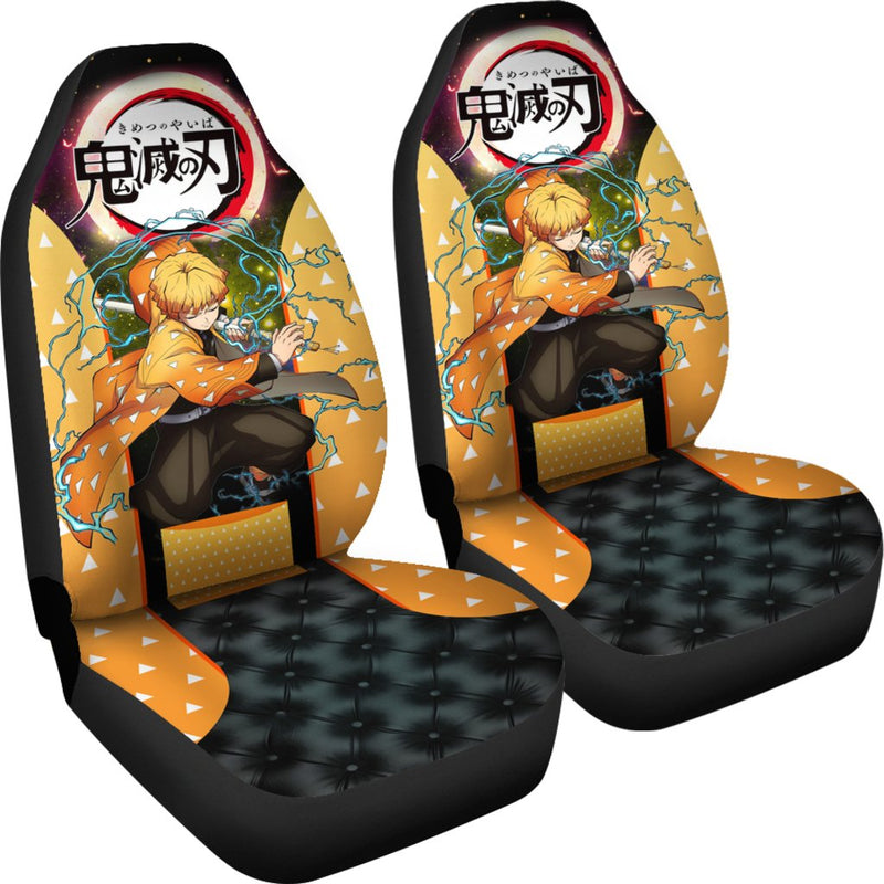 Zenitsu Demon Slayer Anime Custom Car Premium Custom Car Seat Covers Decor Protectors Nearkii