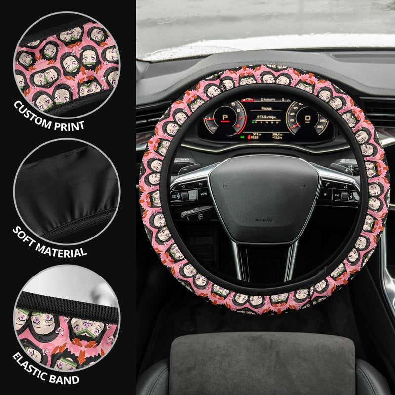 Kamado Nezuko Demon Slayer Anime Car Steering Wheel Cover 8 Nearkii