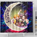 Demond Slayer Team Love You To The Moon Galaxy Shower Curtain Nearkii