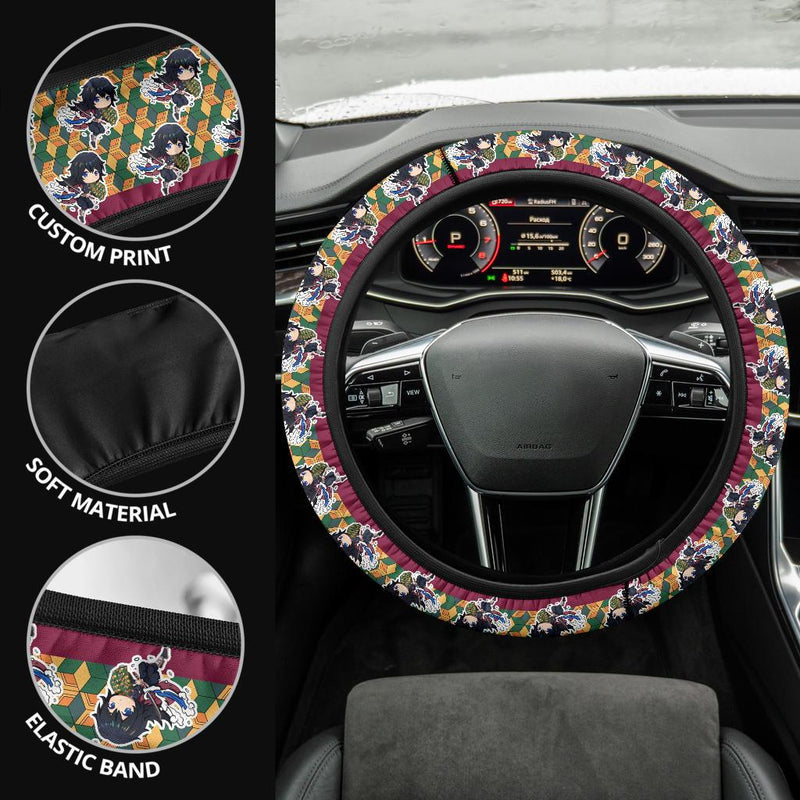 Giyu Tomioka Demon Slayer Anime Car Steering Wheel Cover 4 Nearkii