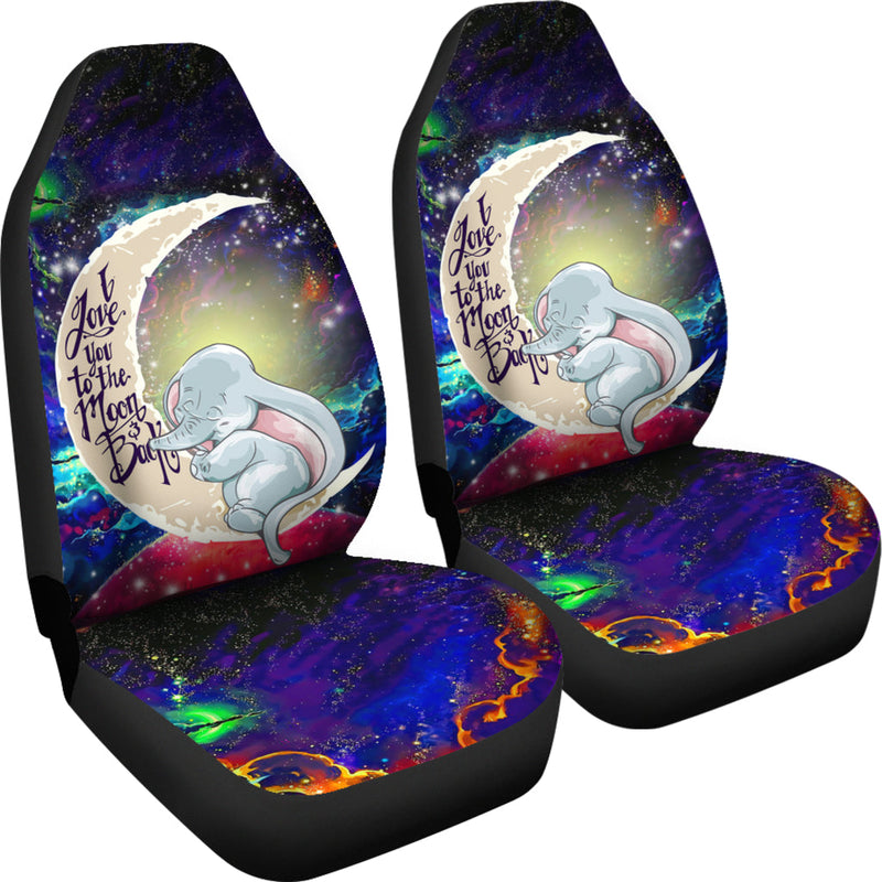 Dumbo Elephant Love You To The Moon Galaxy Car Seat Covers