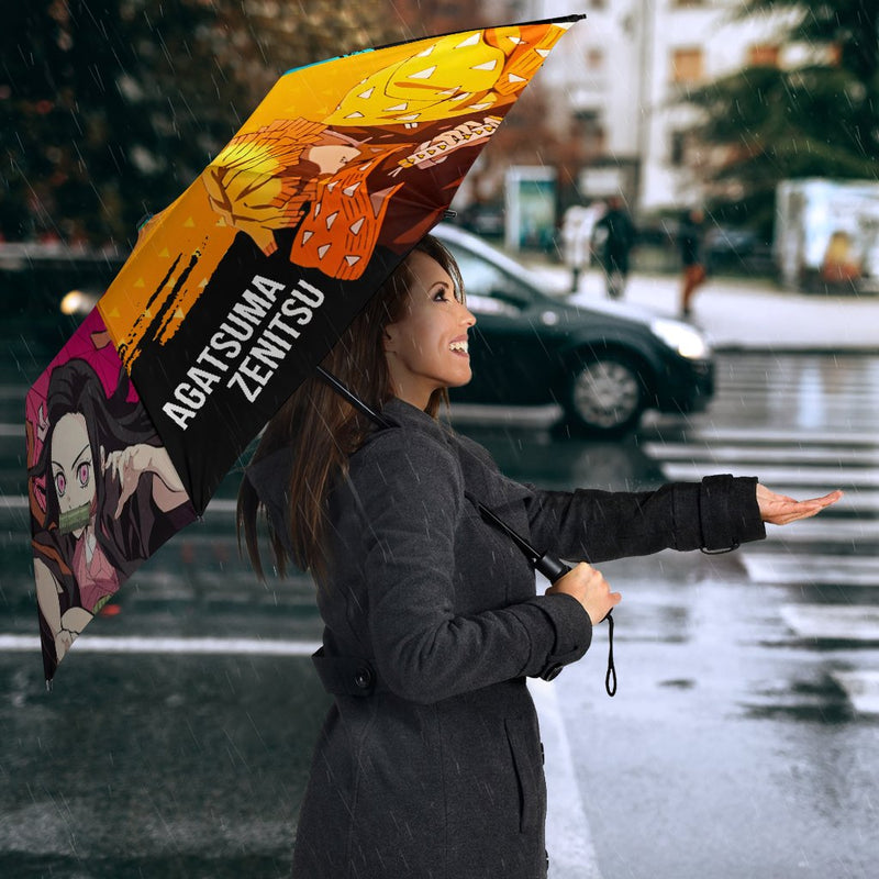 Tanjiro Inosuke Nejuko Zenitsu Team Demon Slayer Anime Custom Umbrella Nearkii