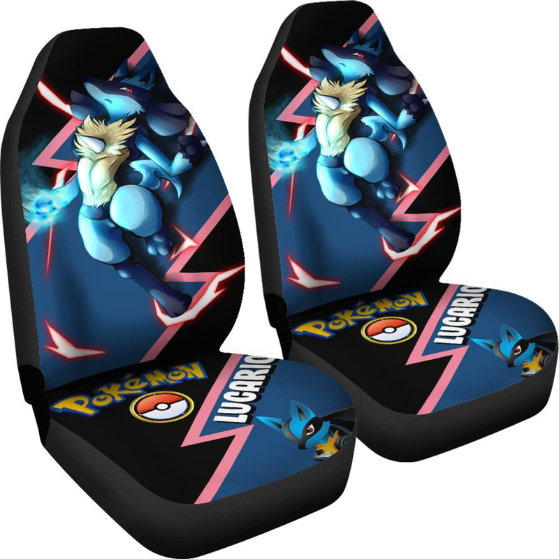 Lucario Car Seat Covers Custom Anime Pokemon Car Accessories Nearkii