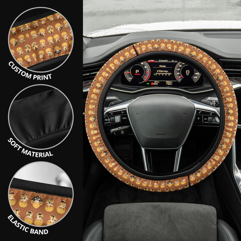 Agatsuma Zenitsu Demon Slayer Anime Car Steering Wheel Cover 9 Nearkii