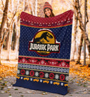 Jurassic Park Ugly Christmas Custom Blanket Home Decor Nearkii