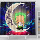 Zoro One Piece Love You To The Moon Galaxy Shower Curtain Nearkii