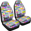 Best Abstract Pattern With Slogan, Grunge Elements Premium Custom Car Seat Covers Decor Protector Nearkii
