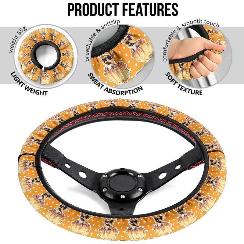 Agatsuma Zenitsu Demon Slayer Anime Car Steering Wheel Cover 5 Nearkii