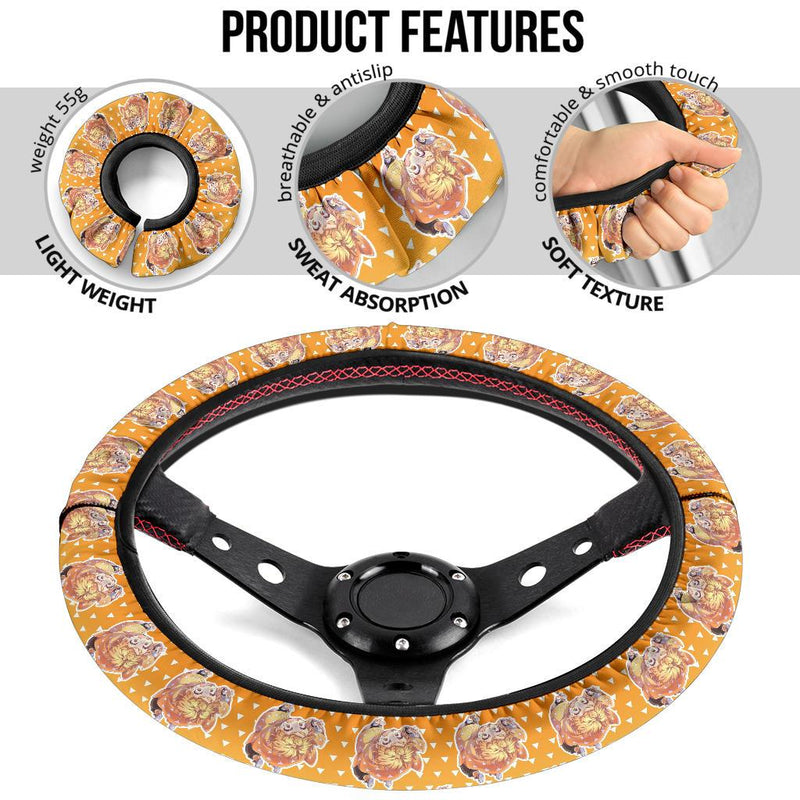 Agatsuma Zenitsu Demon Slayer Anime Car Steering Wheel Cover 3 Nearkii