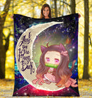 Nezuko Demon Slayer Love You To The Moon Galaxy Premium Blanket Nearkii