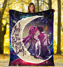 SAO Sword Art Online Asuna Kirito Love You To The Moon Galaxy Premium Blanket Nearkii