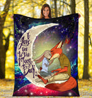 Fox Couple Love You To The Moon Galaxy Premium Blanket Nearkii