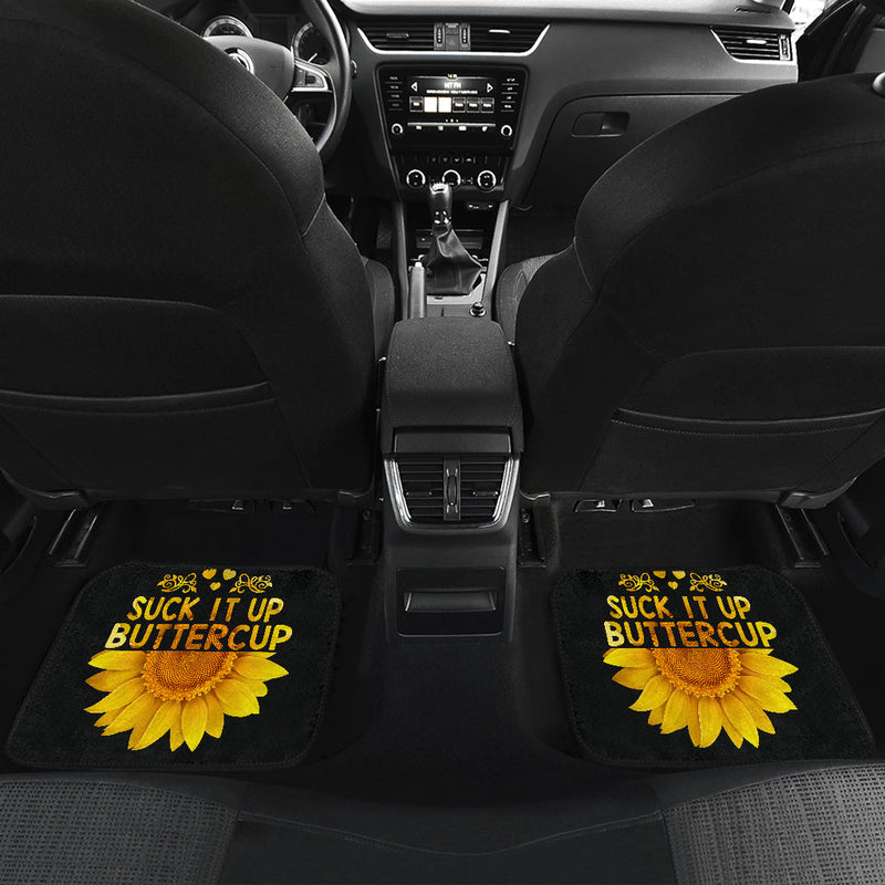 Sunflowers Shut It Up Front And Back Car Mats (Set Of 4) Nearkii