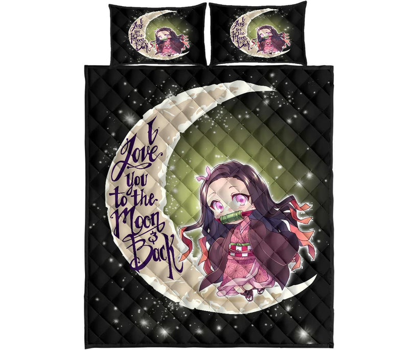 Demon Slayer Cute Anime Moon Quilt Bed Sets Nearkii