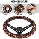 Rose Red White Premium Car Steering Wheel Cover Nearkii