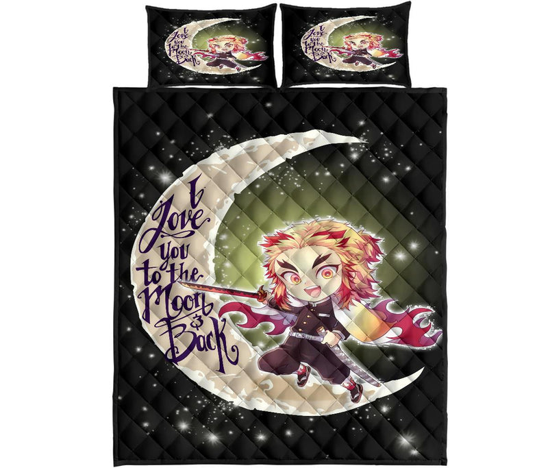 Demon Slayer Anime Chibi Moon Quilt Bed Sets Nearkii