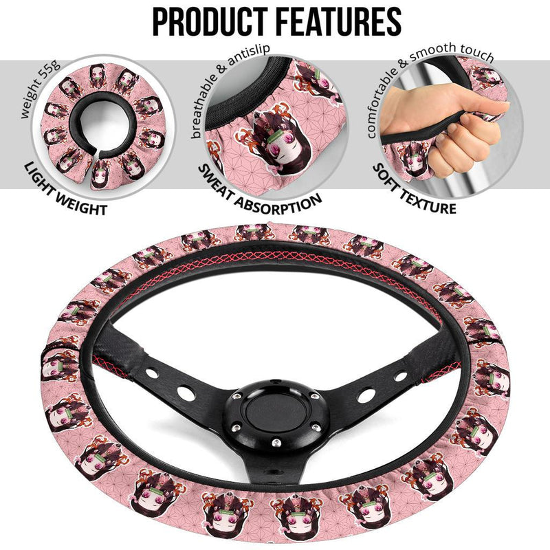 Kamado Nezuko Demon Slayer Anime Car Steering Wheel Cover 2 Nearkii