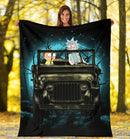 Rick And Morty Moonlight Halloween Jeep Funny Premium Blanket Nearkii
