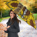 Cute Cat Sunflower Zipper Umbrella Nearkii