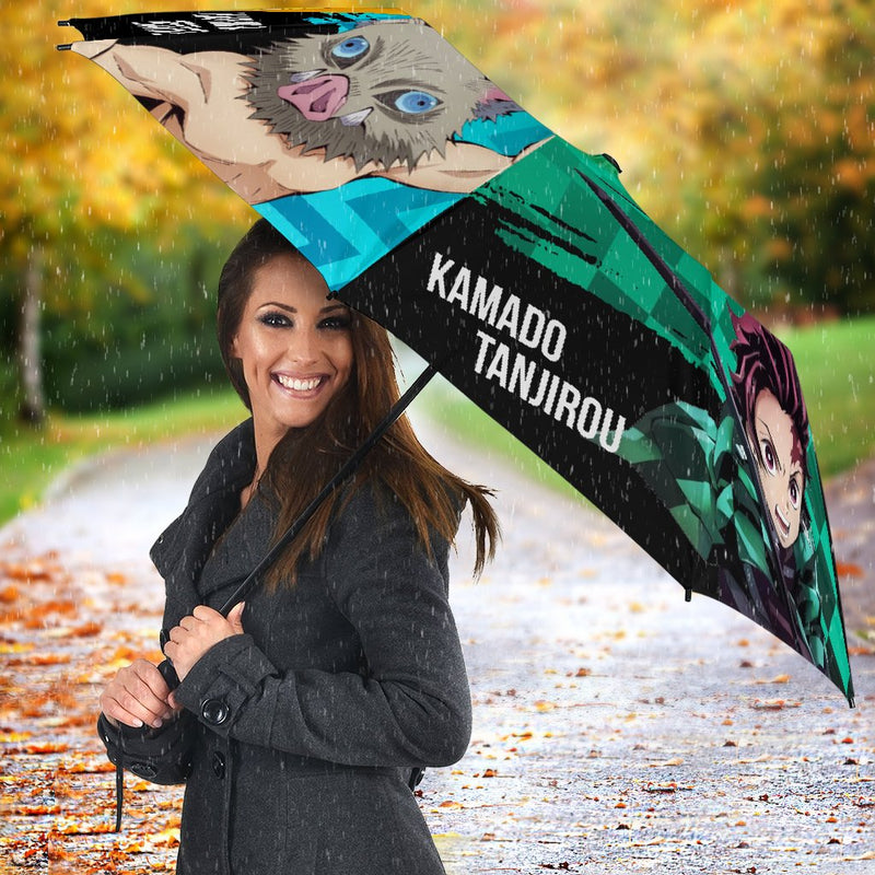 Tanjiro Inosuke Nejuko Zenitsu Team Demon Slayer Anime Custom Umbrella Nearkii