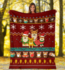 Red Corgi Christmas Blanket Amazing Gift Idea Nearkii