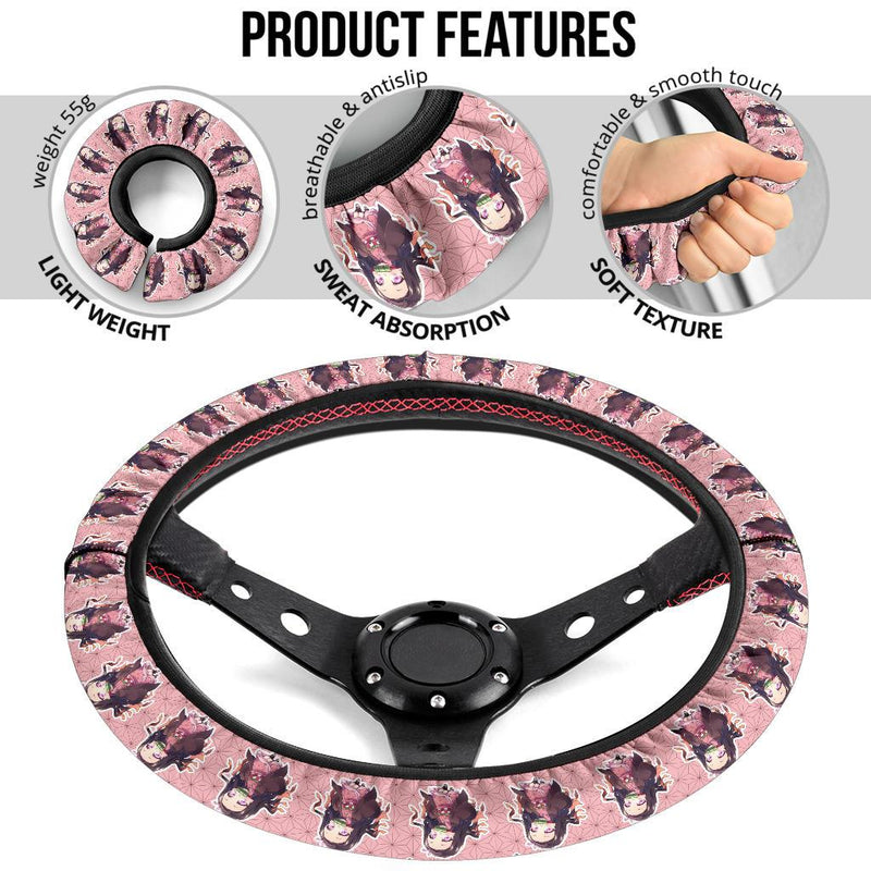 Kamado Nezuko Demon Slayer Anime Car Steering Wheel Cover 4 Nearkii