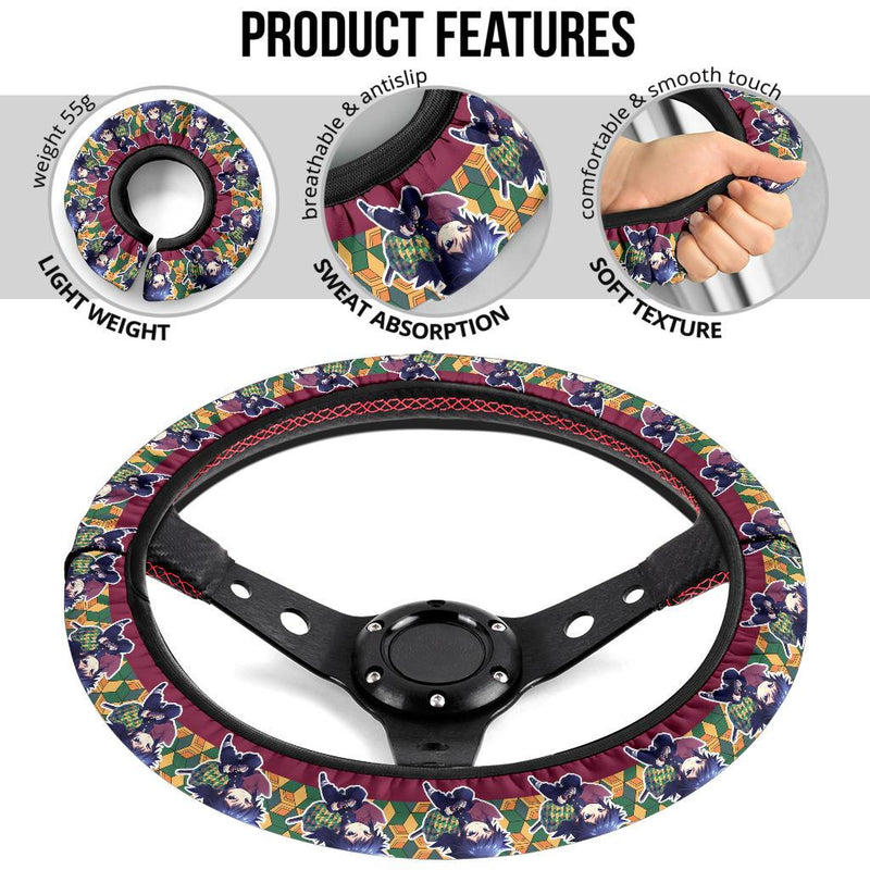 Giyu Tomioka Demon Slayer Anime Car Steering Wheel Cover 7 Nearkii