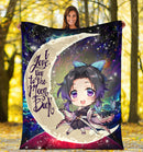 Shinobu demon slayer Love You To The Moon Galaxy Premium Blanket Nearkii