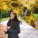 Basset Hound Dog Sunflower Zipper Umbrella Nearkii