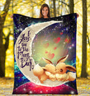 Cute Eevee Pokemon Couple Love You To The Moon Galaxy Premium Blanket Nearkii