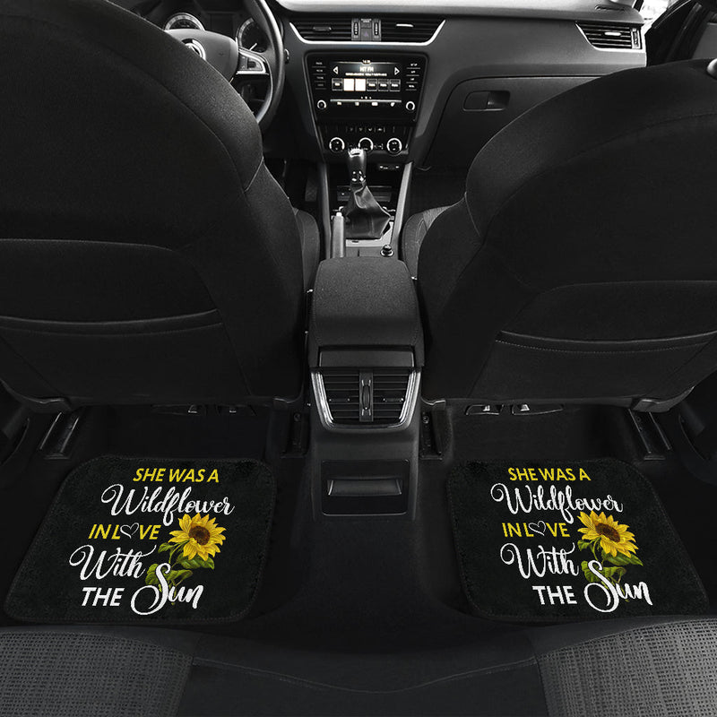 Sunflowers She Was A Wildflower Front And Back Car Mats (Set Of 4) Nearkii