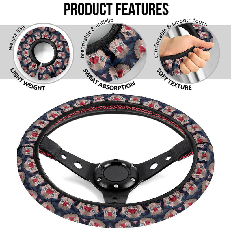 Hashibira Inosuke Demon Slayer Anime Car Steering Wheel Cover 5 Nearkii