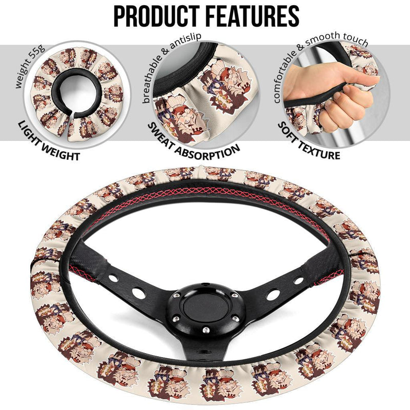 Chipi Doma And Kokushibo Demon Slayer Anime Car Steering Wheel Cover1 Nearkii