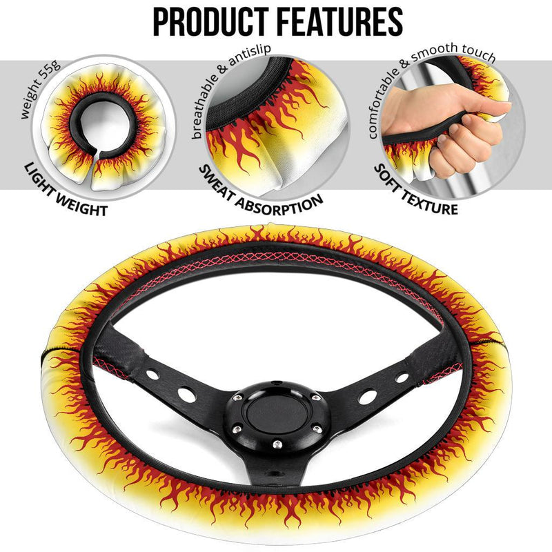 Rengoku Kyoxjuror Demon Slayer Anime Car Steering Wheel Cover 1 Nearkii