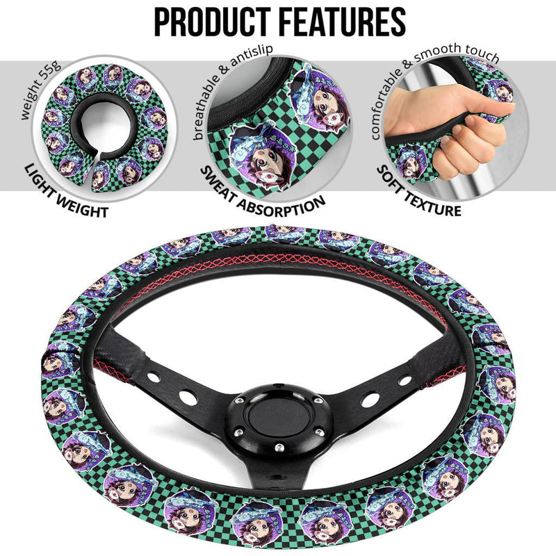 Chipi Kamado Tanjiro Demon Slayer Anime Car Steering Wheel Cover 1 Nearkii