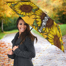 Giraffe Sunflower Zipper Umbrella Nearkii