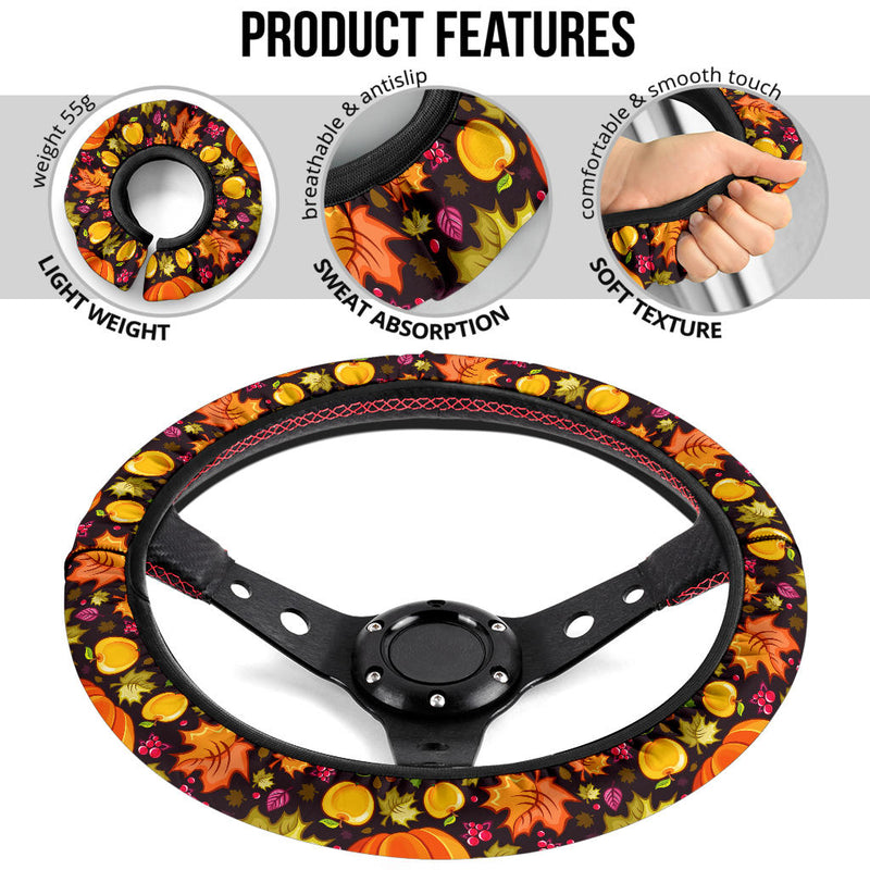 Halloween Pumpkin Premium Car Steering Wheel Cover Nearkii