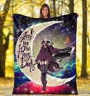 Anime Girl Soul Eater Love You To The Moon Galaxy Premium Blanket Nearkii
