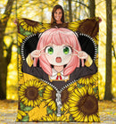 Anya Cute Spy X Family Sunflower Zipper Premium Blanket Nearkii
