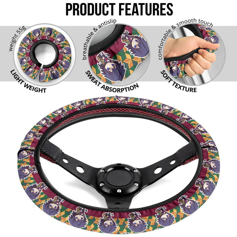 Giyu Tomioka Demon Slayer Anime Car Steering Wheel Cover 3 Nearkii