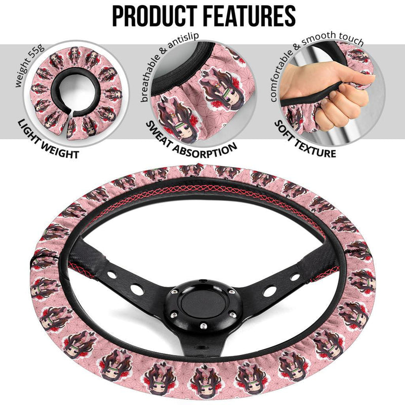Kamado Nezuko Demon Slayer Anime Car Steering Wheel Cover 5 Nearkii