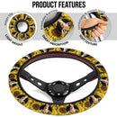 Giraffe Sunflower Car Steering Wheel Cover
