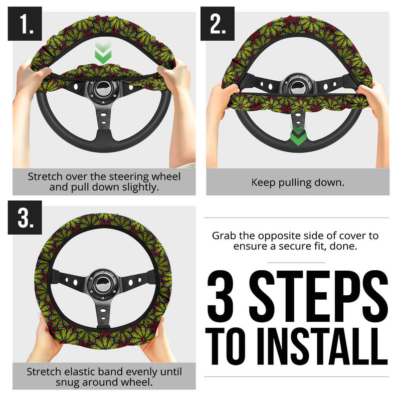 Flower Glass Premium Car Steering Wheel Cover Nearkii
