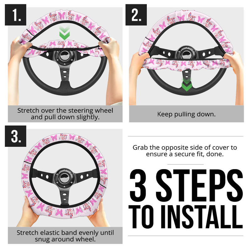 Pokemon Sylveon Eevee Evolution Car Steering Wheel Cover Nearkii